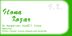 ilona kozar business card